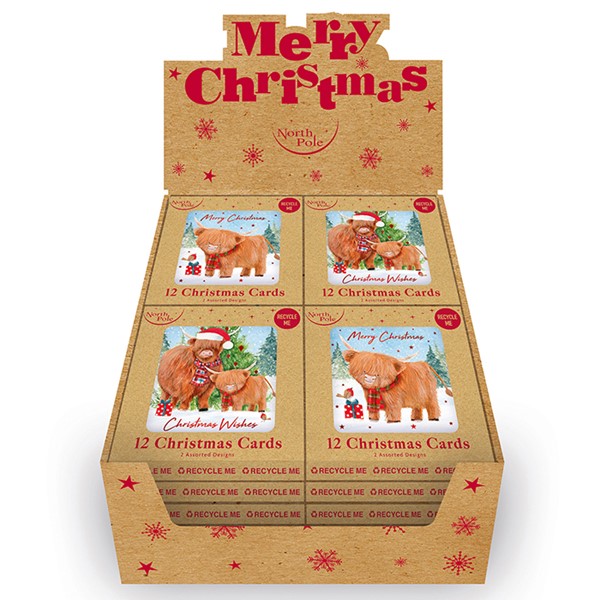 Highland Cow 12 Pack Kraft Cards