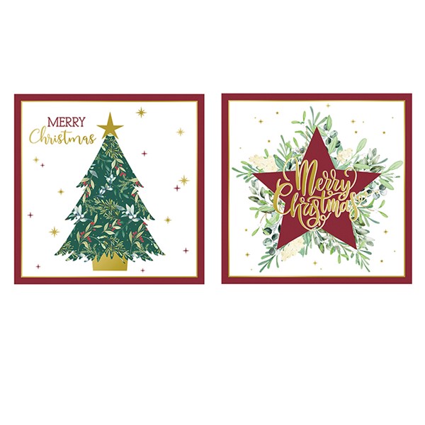 Xmas Star Tree 6 Pack Cards
